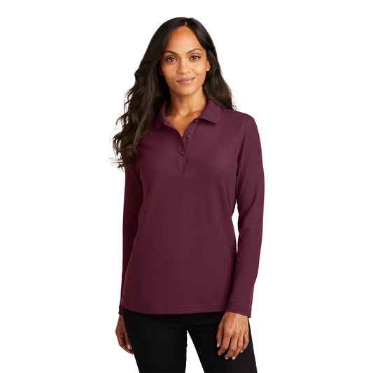 Screen Print Port Authority® Ladies Silk Touch™ Long Sleeve Polo