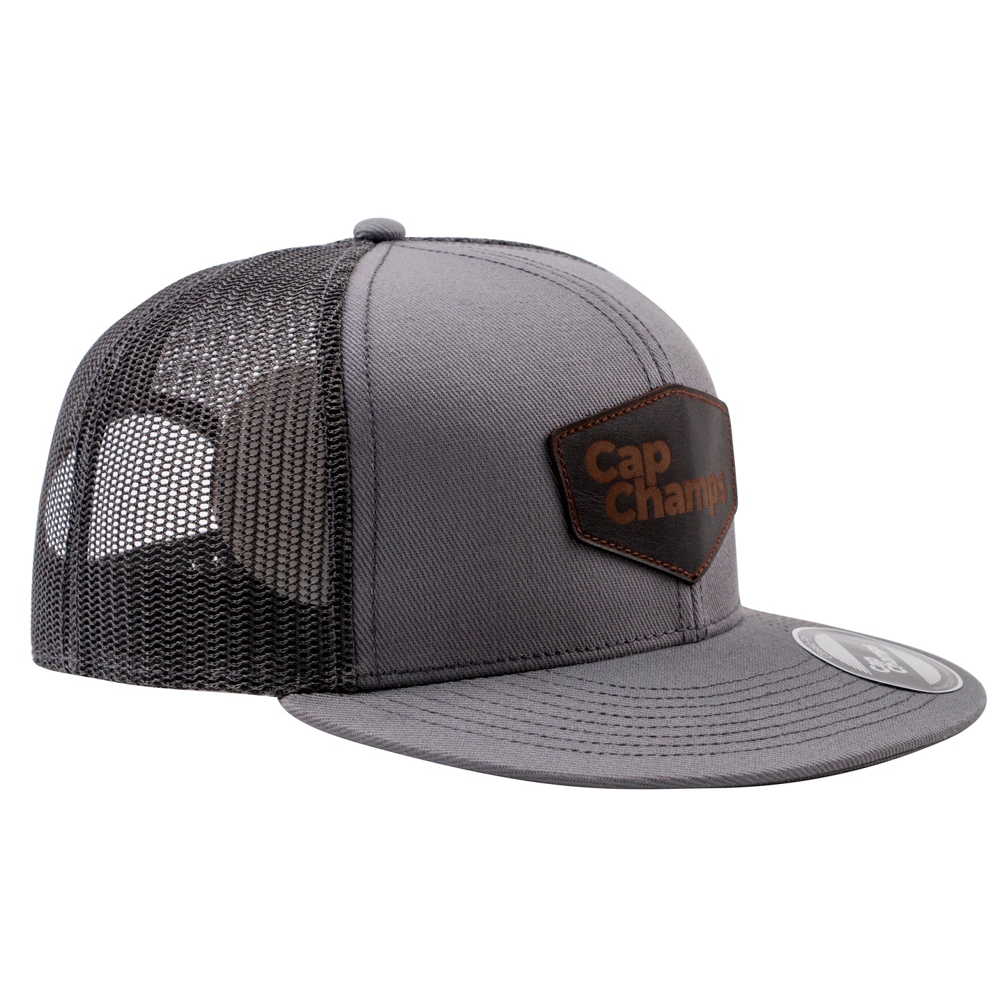 Classic Fit Mesh Snap Back Cap Leather Patch