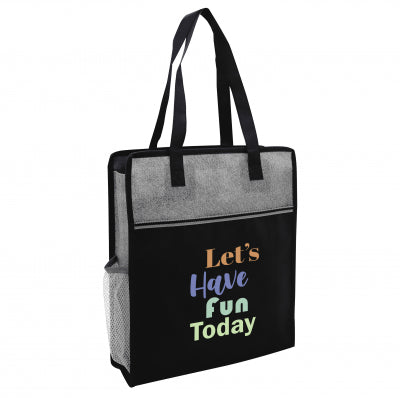 COLOR BASICS HEATHERED NON-WOVEN TOTE BAG