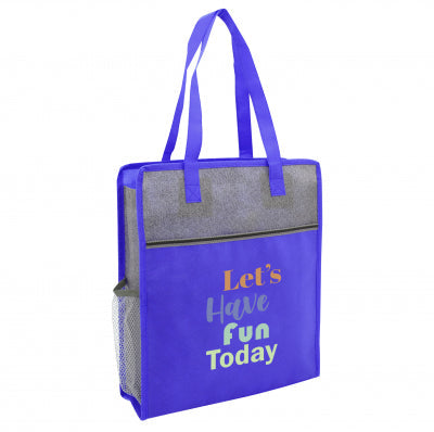 COLOR BASICS HEATHERED NON-WOVEN TOTE BAG
