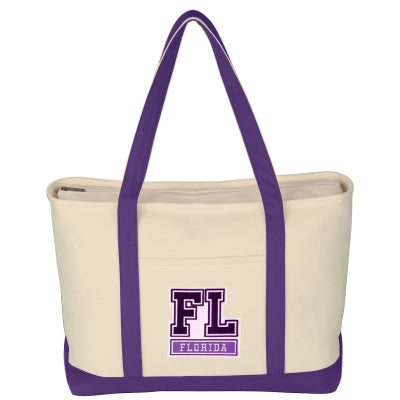 LARGE STARBOARD COTTON CANVAS TOTE BAG WITH TACKLE TWILL PATCH