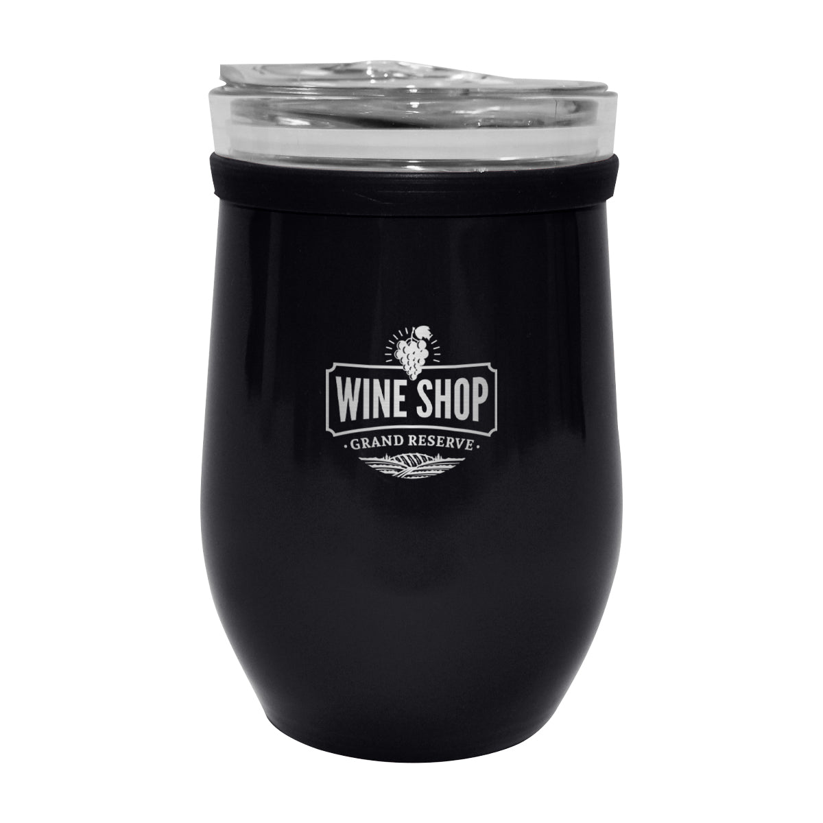 8 OZ. GLASS AND STAINLESS STEEL WINE TUMBLER