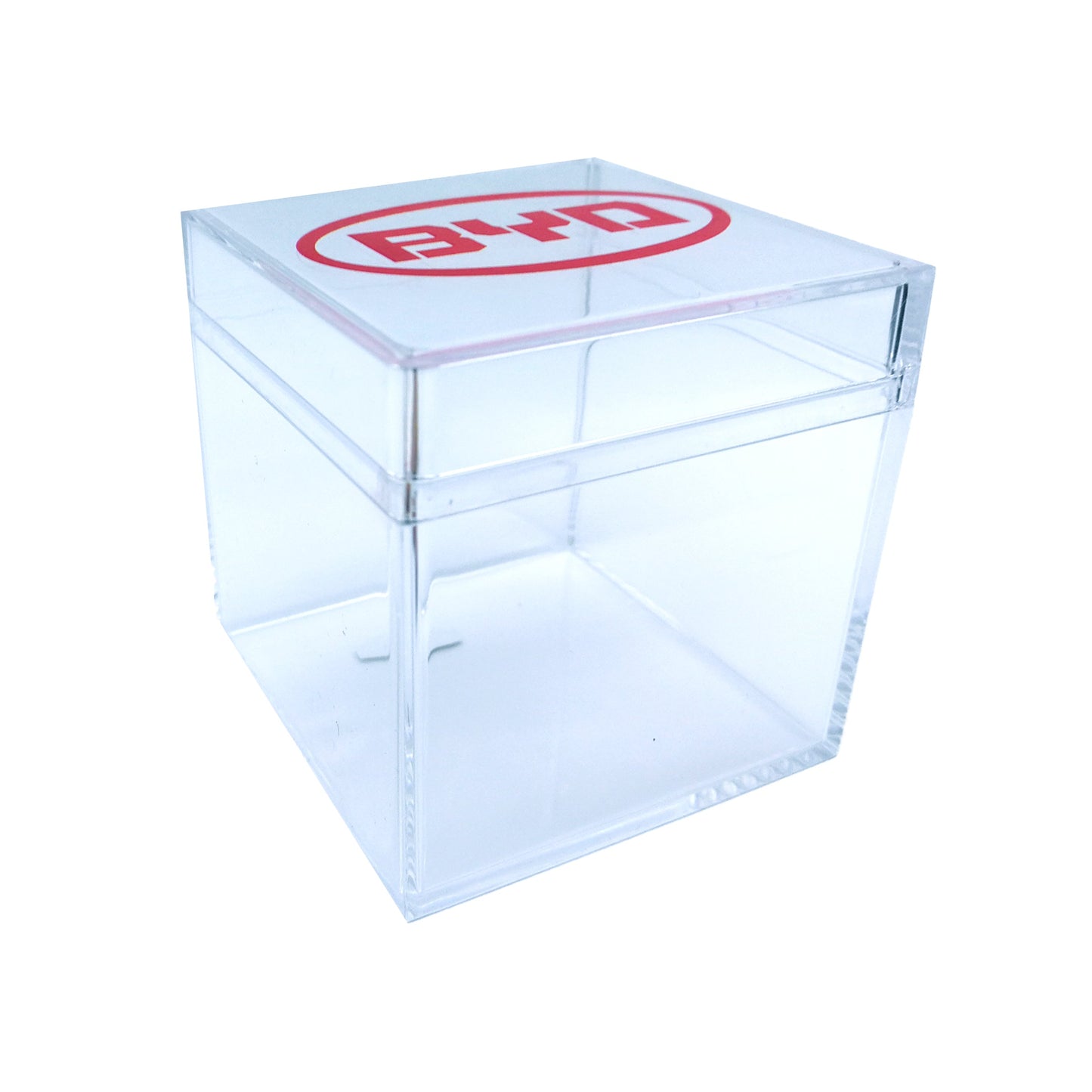 CANDY CUBE SHAPED ACRYLIC CONTAINER WITH CANDY