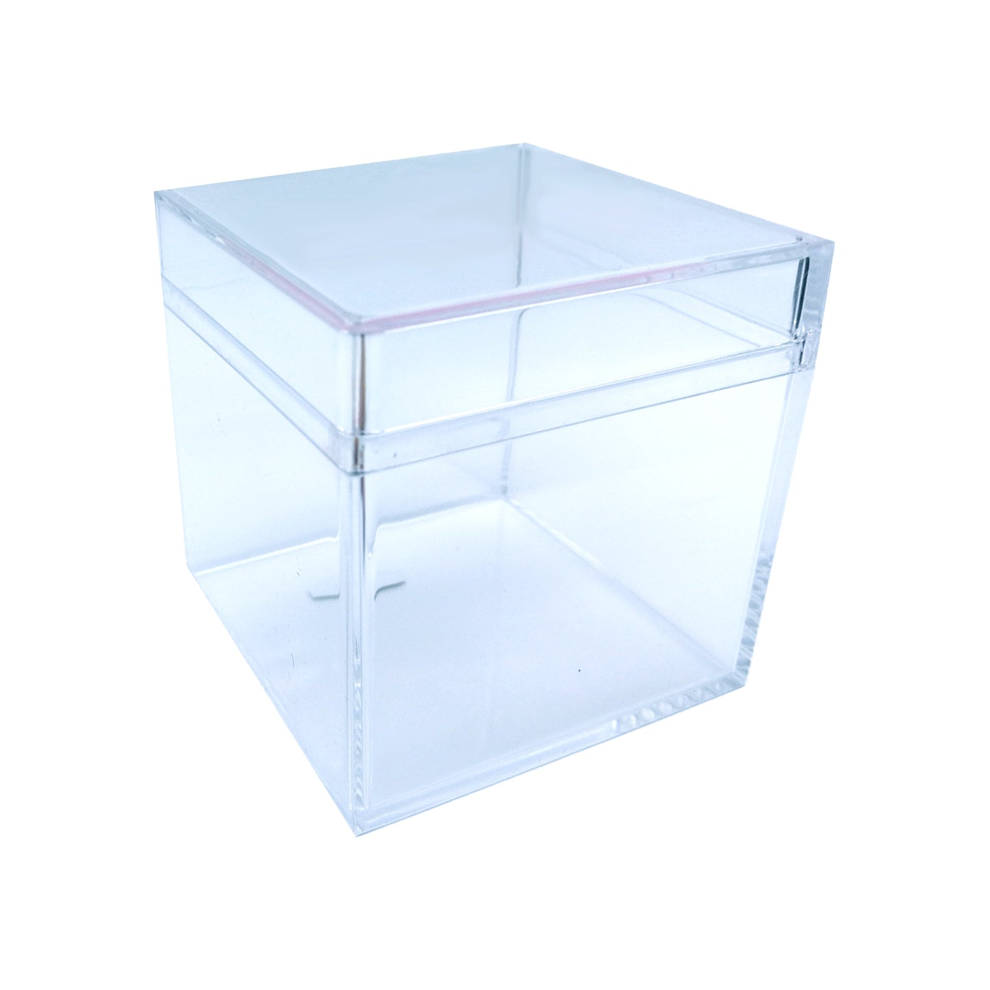 CANDY CUBE SHAPED ACRYLIC CONTAINER WITH CANDY