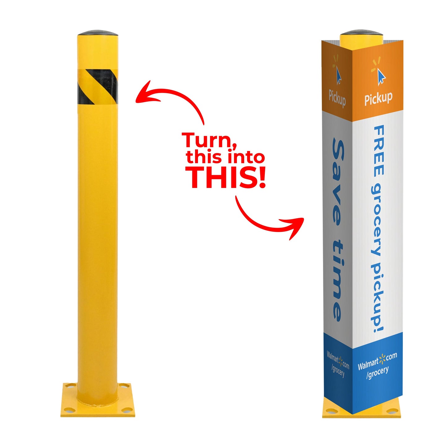3 Sided Pole Covers (Bollard Sign Cover)