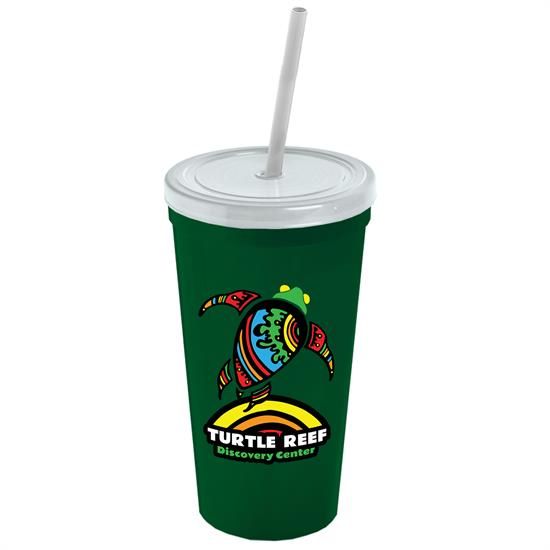 24 oz. Stadium Cup with Straw and Lid - Digital