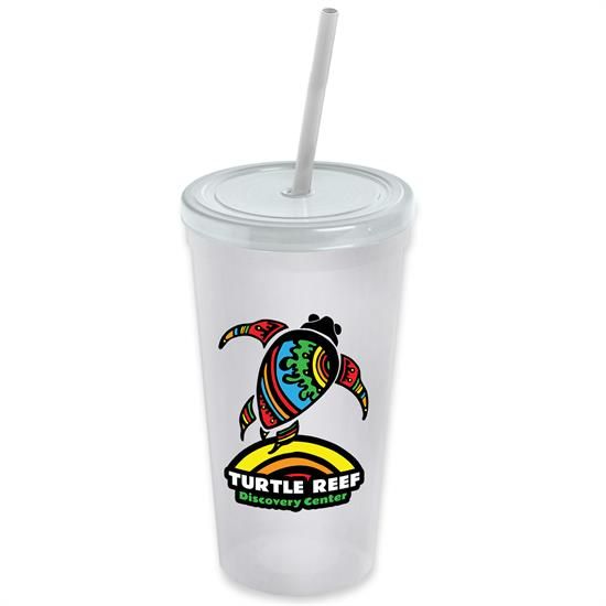 24 oz. Stadium Cup with Straw and Lid - Digital