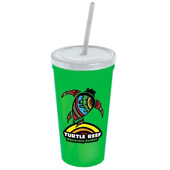 24 oz. Stadium Cup with Straw and Lid - Digital