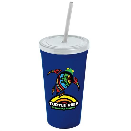 24 oz. Stadium Cup with Straw and Lid - Digital
