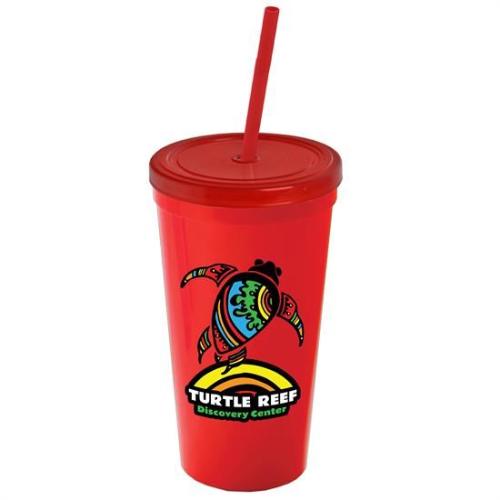 24 oz. Stadium Cup with Straw and Lid - Digital