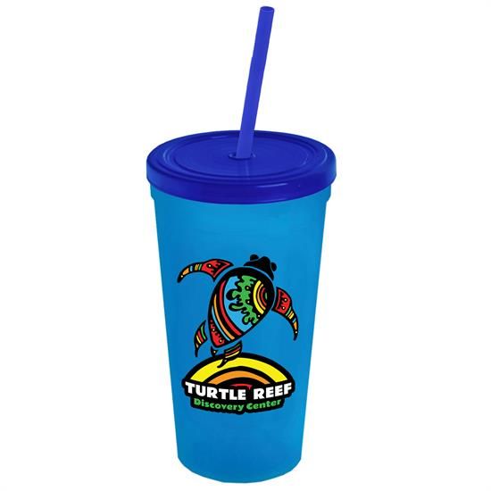 24 oz. Stadium Cup with Straw and Lid - Digital