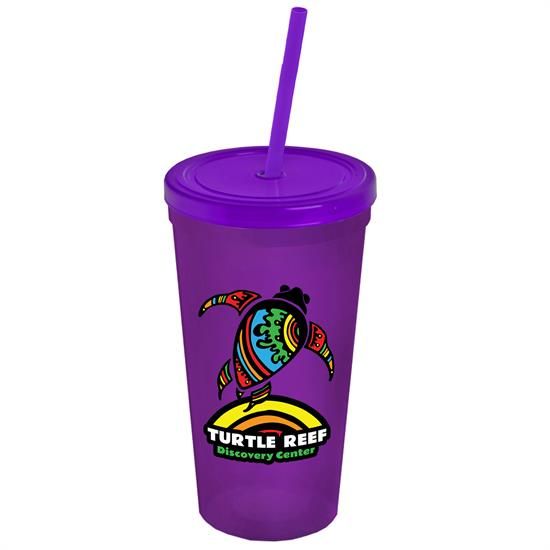 24 oz. Stadium Cup with Straw and Lid - Digital