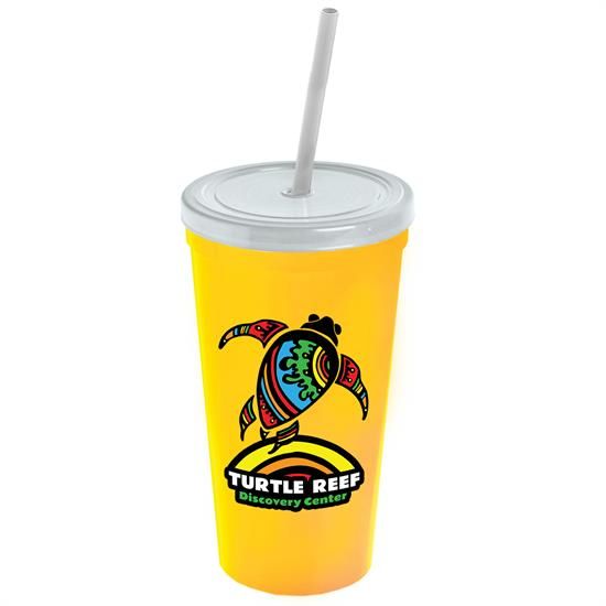 24 oz. Stadium Cup with Straw and Lid - Digital