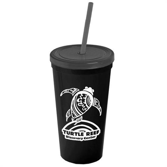 24 oz. Stadium Cup with Straw and Lid