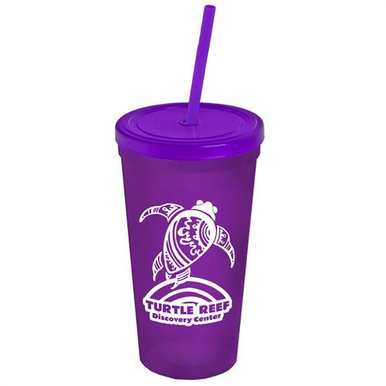 24 oz. Stadium Cup with Straw and Lid