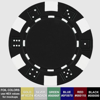 11.5 gram ABS Dice Striped Poker Chips (Hot Stamped with Foil)