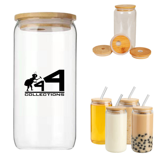 17 oz mason jar smoothie cups w/ bamboo lid and straw