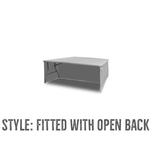 8' TABLE COVER WITH OVERHEAD BANNER DISPLAY