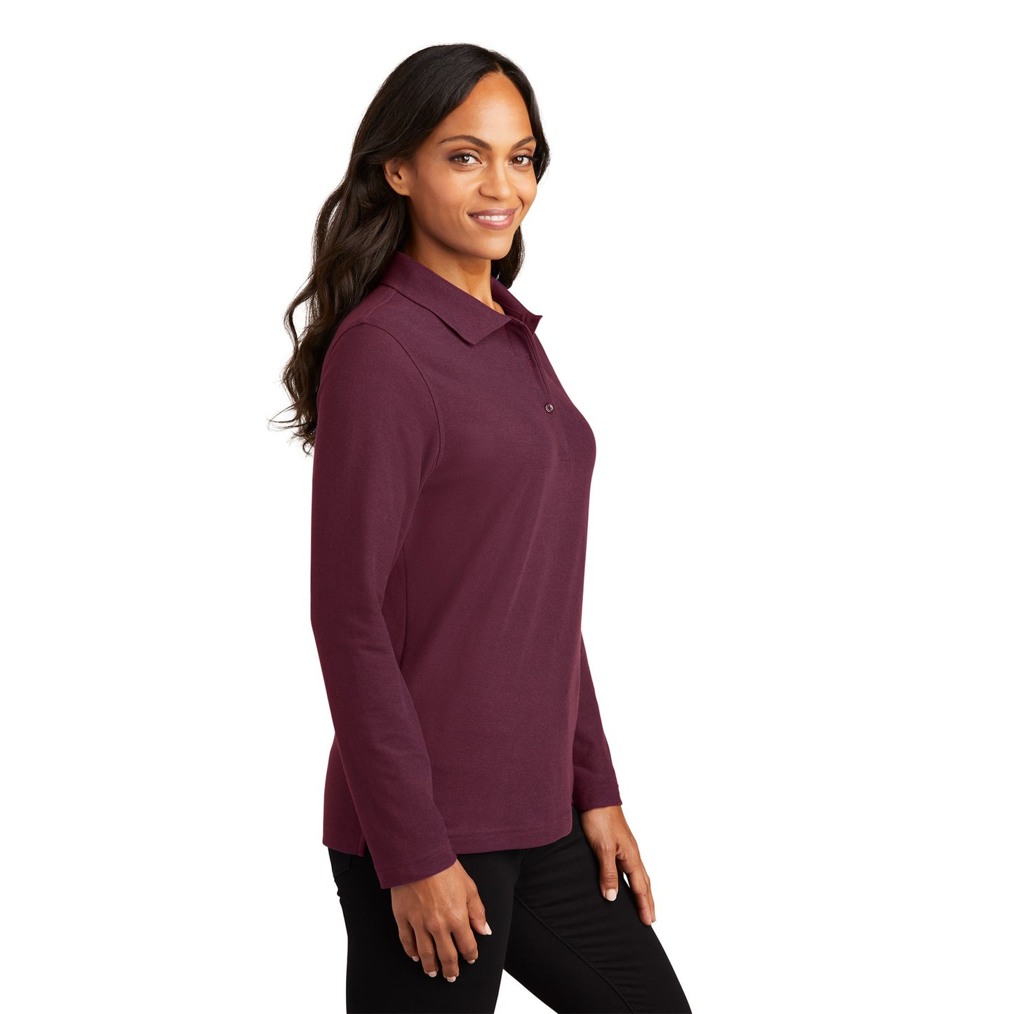 Embroidered Port Authority® Ladies Silk Touch™ Long Sleeve Polo
