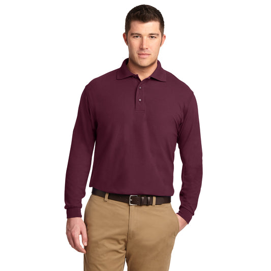 Screen Print Port Authority® Silk Touch™ Long Sleeve Polo