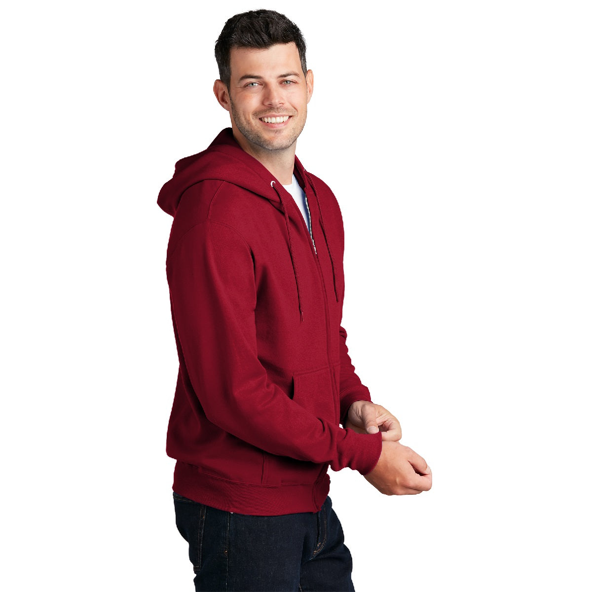 Embroidered Port & Company® Core Fleece Full-Zip Hooded Sweatshirt