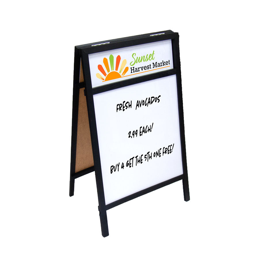 24x42 A-Frame Wet Erase Sign w/Header & Sign Inserts