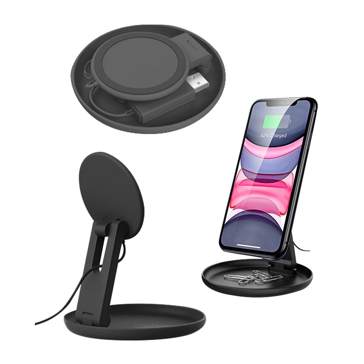 MAG MAX DESKTOP WIRELESS CHARGER WITH CATCHALL TRAY