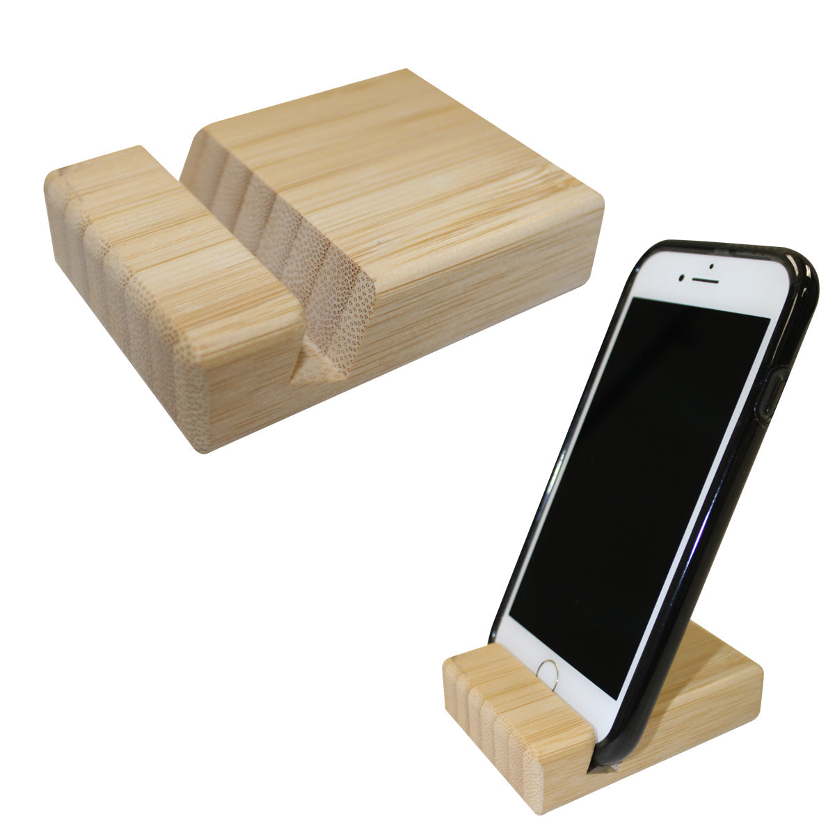 BAMBOO BLOCK PHONE STAND