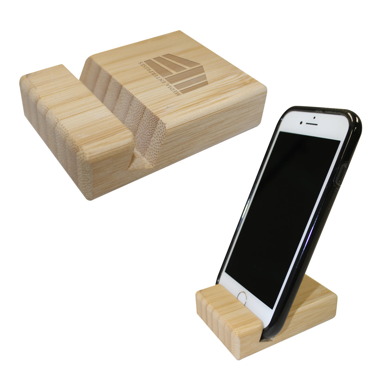 BAMBOO BLOCK PHONE STAND