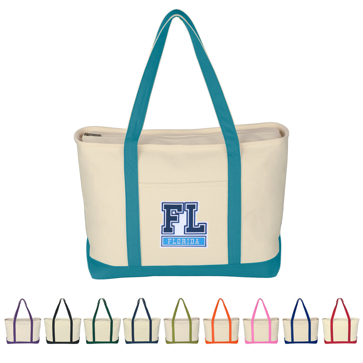 LARGE STARBOARD COTTON CANVAS TOTE BAG WITH TACKLE TWILL PATCH