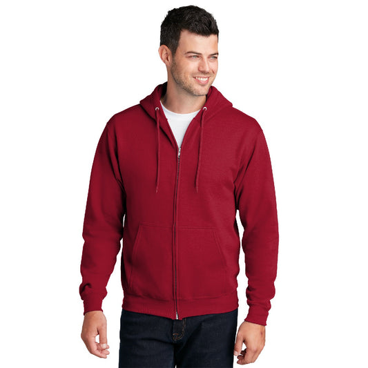 Embroidered Port & Company® Core Fleece Full-Zip Hooded Sweatshirt