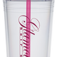 24 Oz. Carnival Cup w/Color Straw & Clear Lid