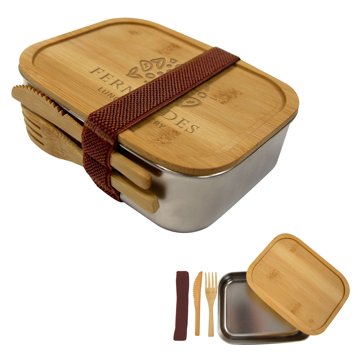 SOPHISTICATE STAINLESS & BAMBOO BENTO BOX