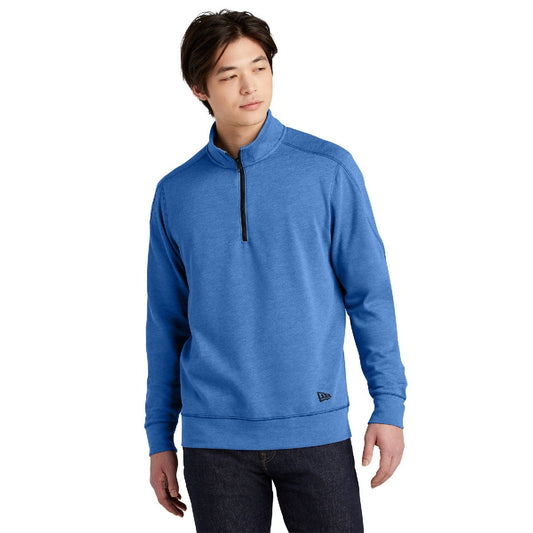 Embroidered New Era® Tri-Blend Fleece 1/4-Zip Pullover