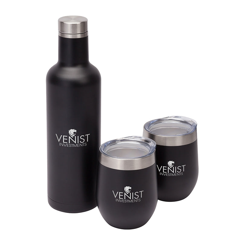 Bliss Wine Bottle & 2 Tumbler Gift Set