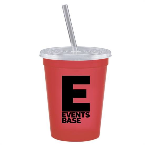 16 oz. Stadium Cup with Lid & Straw